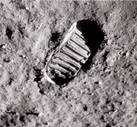 moon Apollo footprint