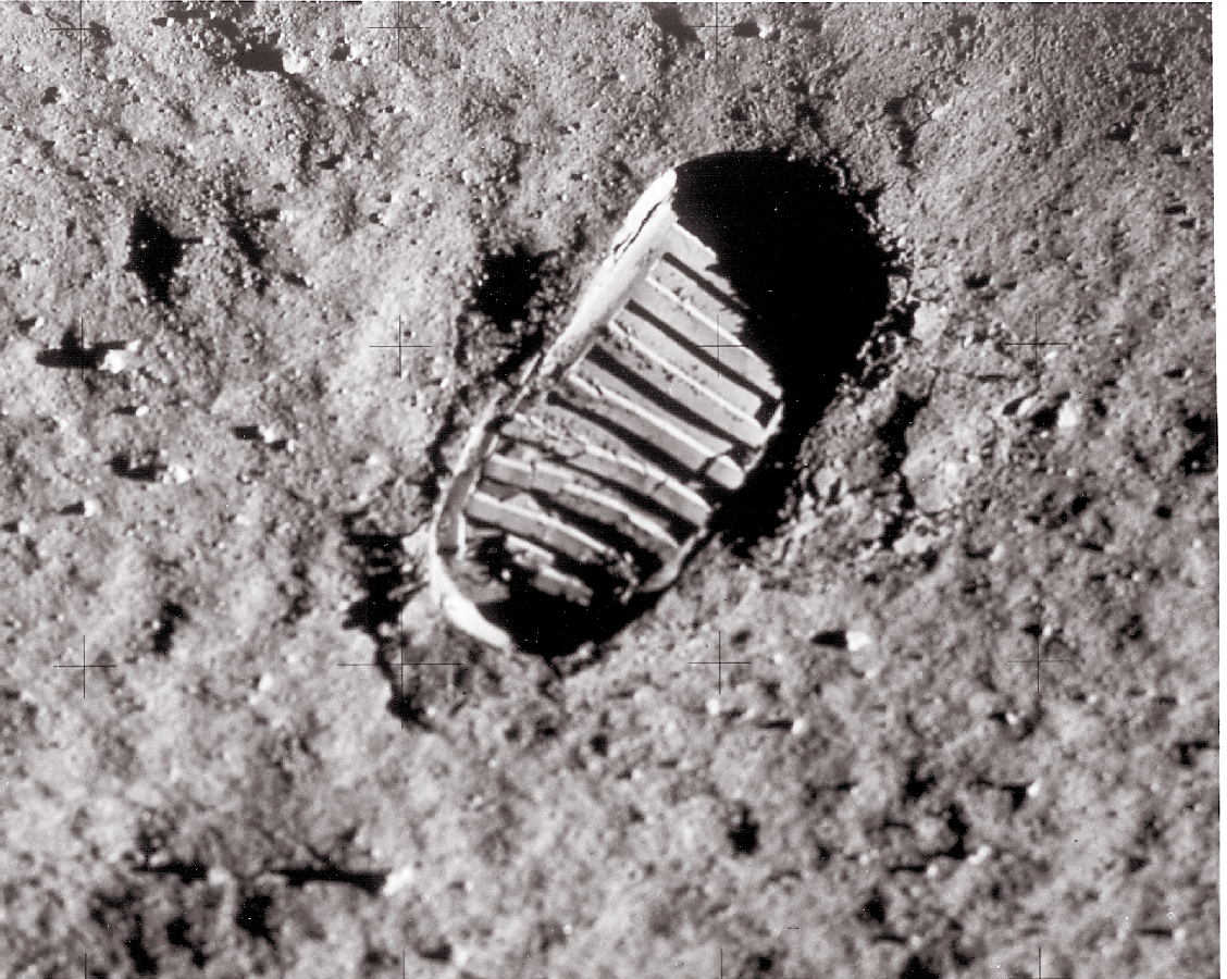 moon Apollo footprint
